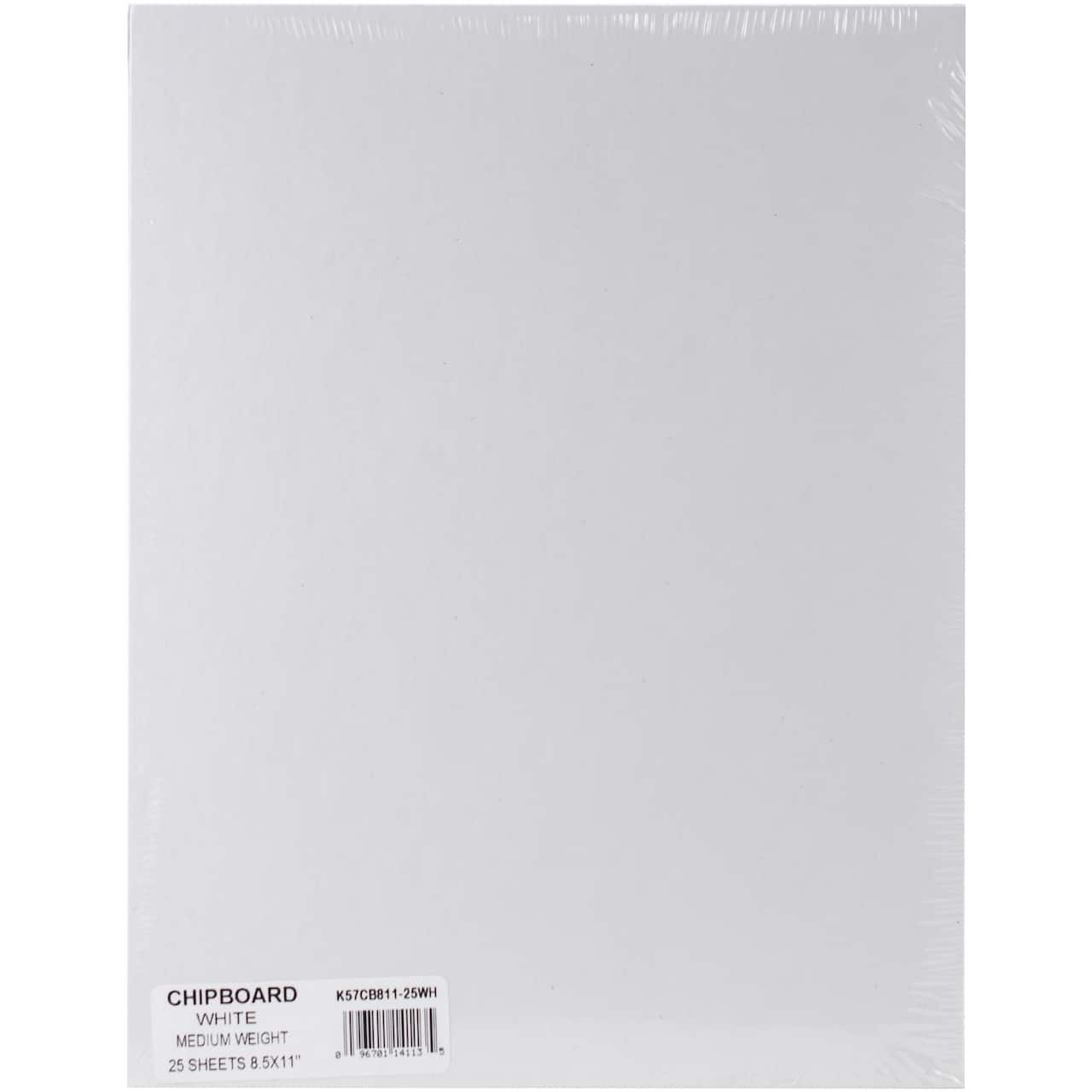 Grafix® White Medium Weight Chipboard Sheets, 25 Sheets